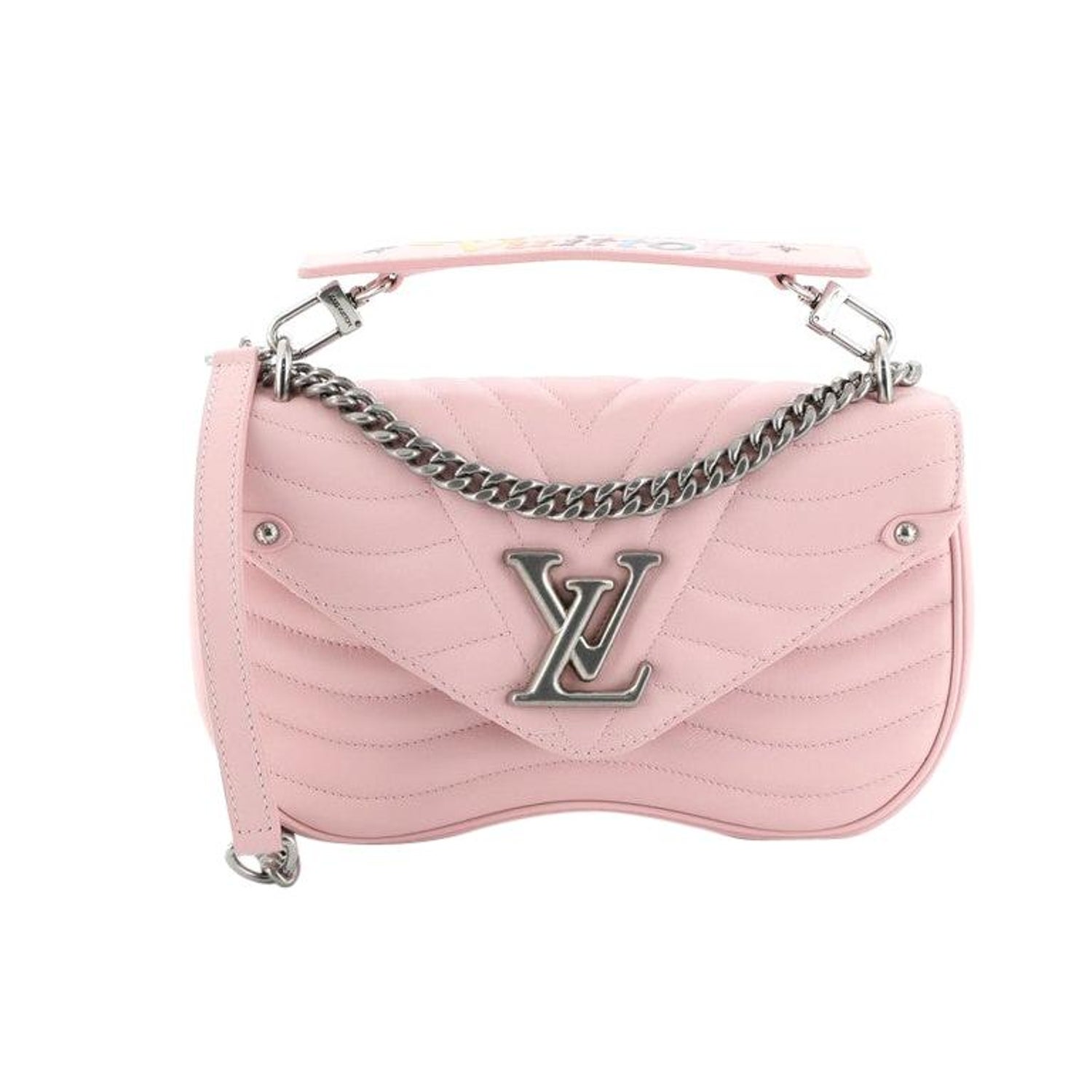 Louis Vuitton White Quilted Leather New Wave Chain Bag at 1stDibs