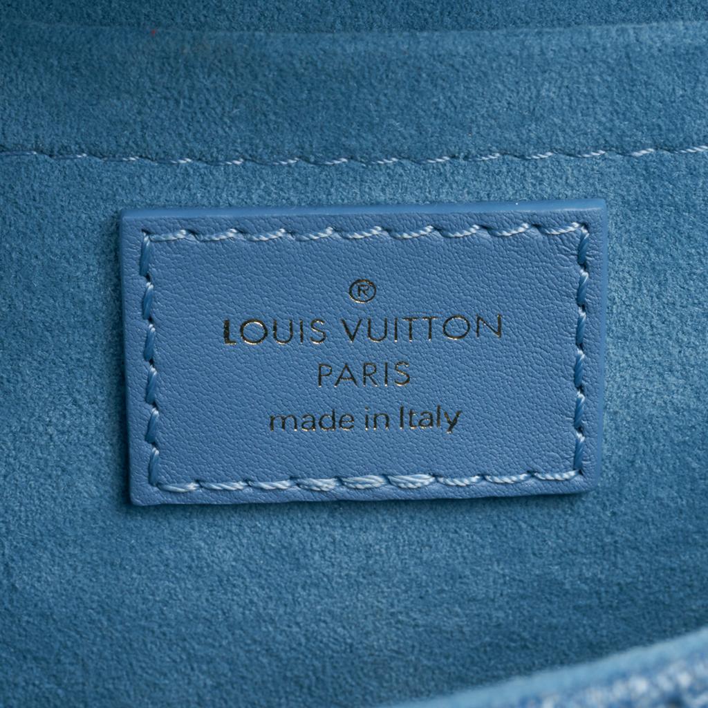 Louis Vuitton New Wave Chain Shoulder Bag Embroidered Monogram Denim New 5