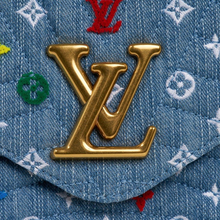 Louis Vuitton Blue Quilted Denim Patches New Wave Chain MM Bag - Yoogi's  Closet