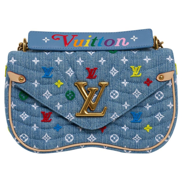 Louis Vuitton New Wave Chain Handbag Embroidered Monogram Denim New at  1stDibs  louis vuitton embroidered bag, louis vuitton bog bag, louis  vuitton chain purse