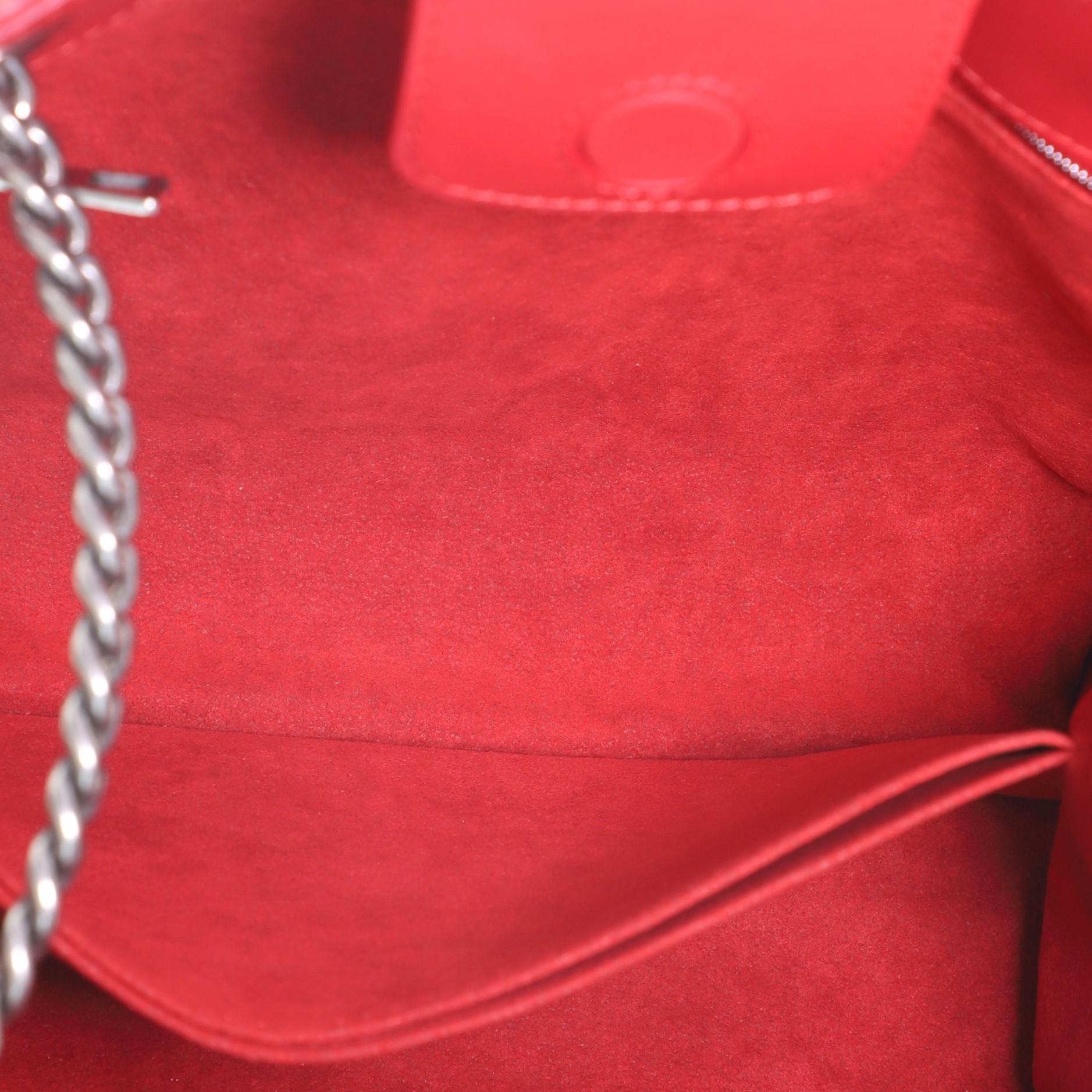 Red Louis Vuitton New Wave Chain Tote Quilted Leather