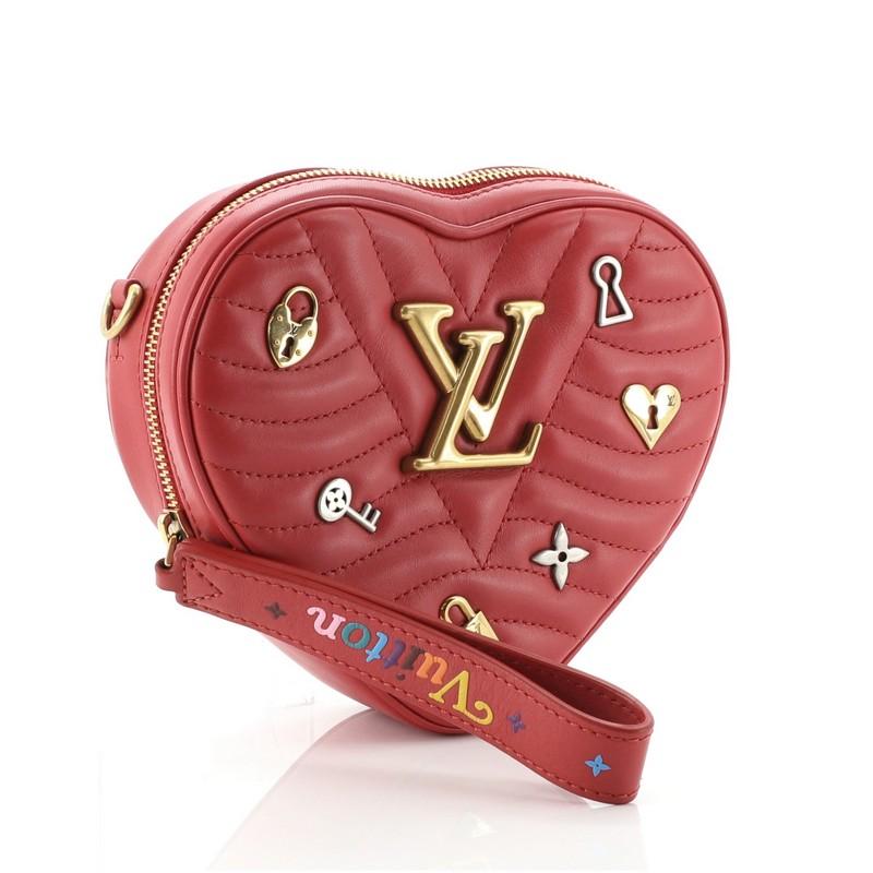 Brown Louis Vuitton New Wave Heart Crossbody Bag Limited Edition Love Lock Quilted