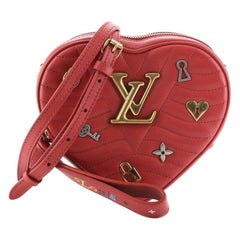 LOUIS VUITTON New Wave Love Lock Red Leather Heart Coeur Wristlet Shoulder  Bag