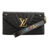 Louis Vuitton New Wave Long Wallet Quilted Leather Black 9747471
