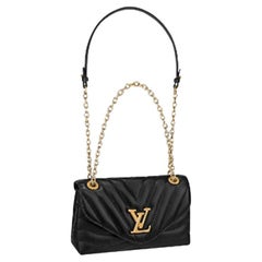 Louis Vuitton New Wave MM Chain Bag Black Smooth Cowhide Leather