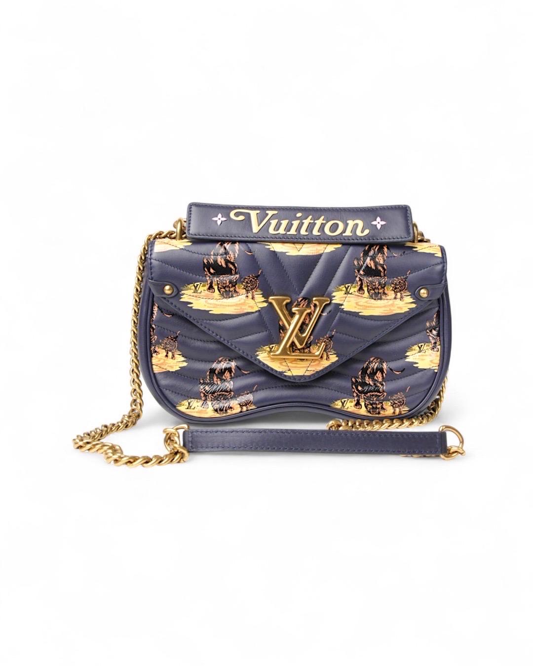 Gris Louis Vuitton New Wave MM Leopard Print Blu en vente