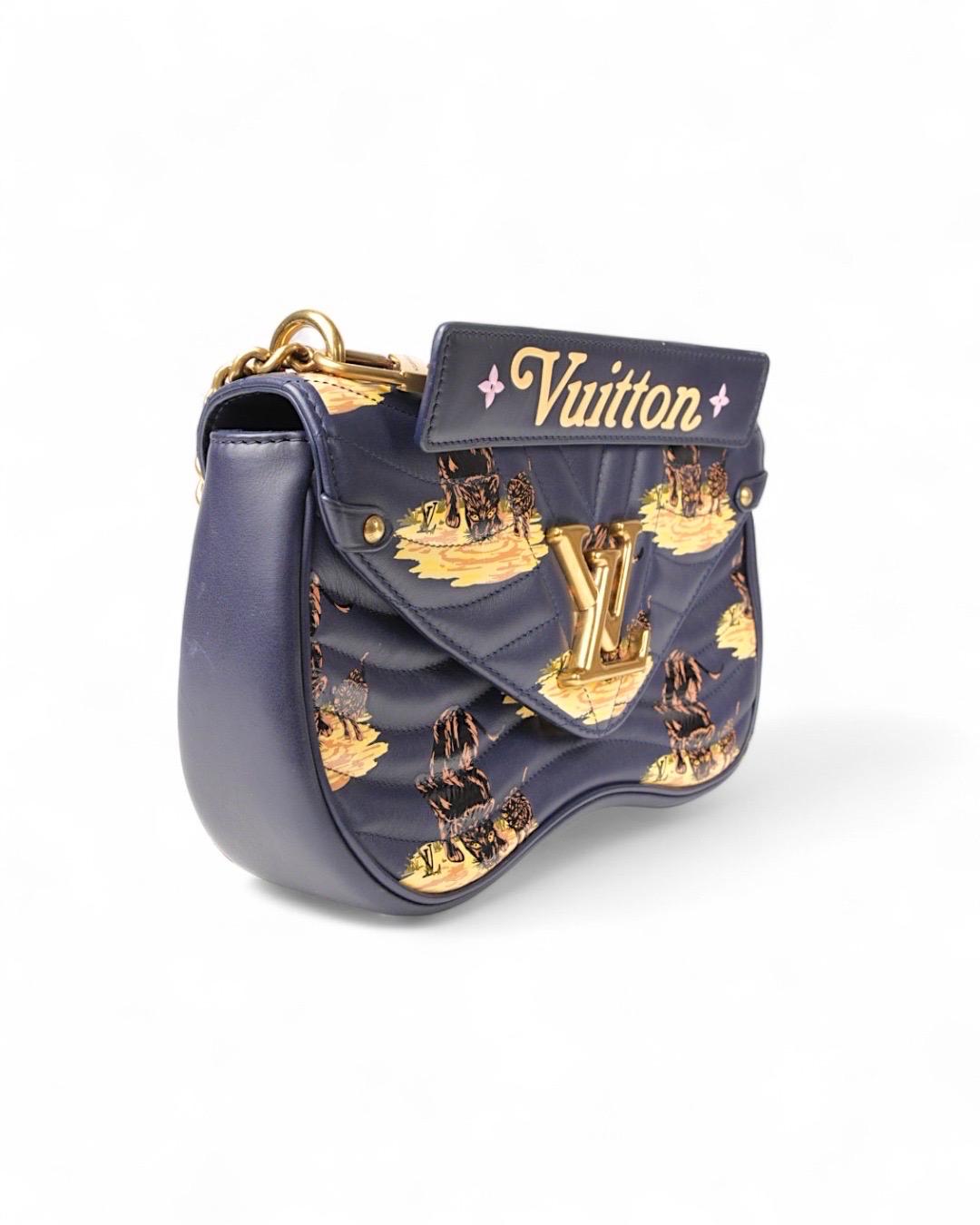 Louis Vuitton New Wave MM Leopard Print Blu Excellent état - En vente à Torre Del Greco, IT