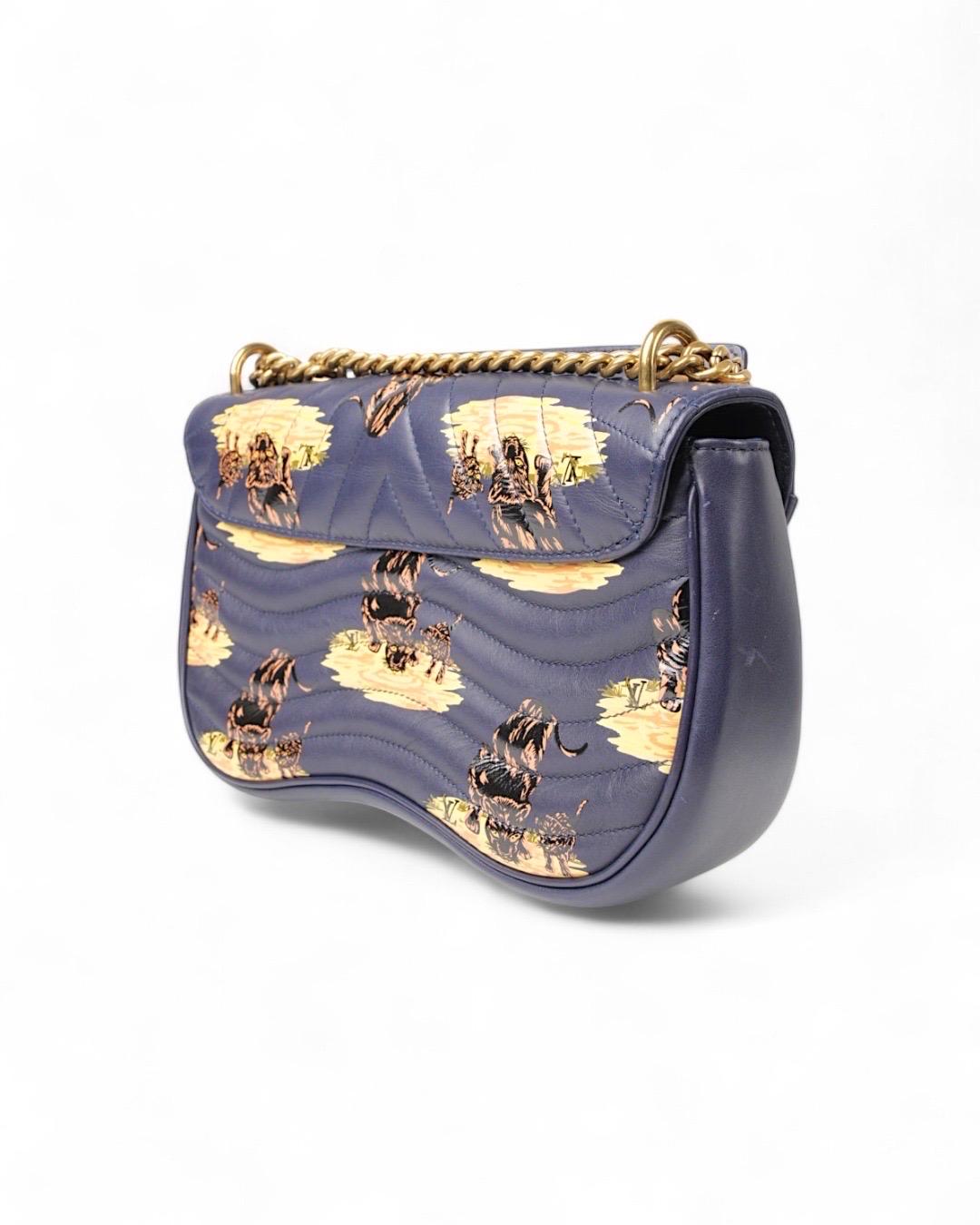 Louis Vuitton New Wave MM Leopard Print Blu en vente 1