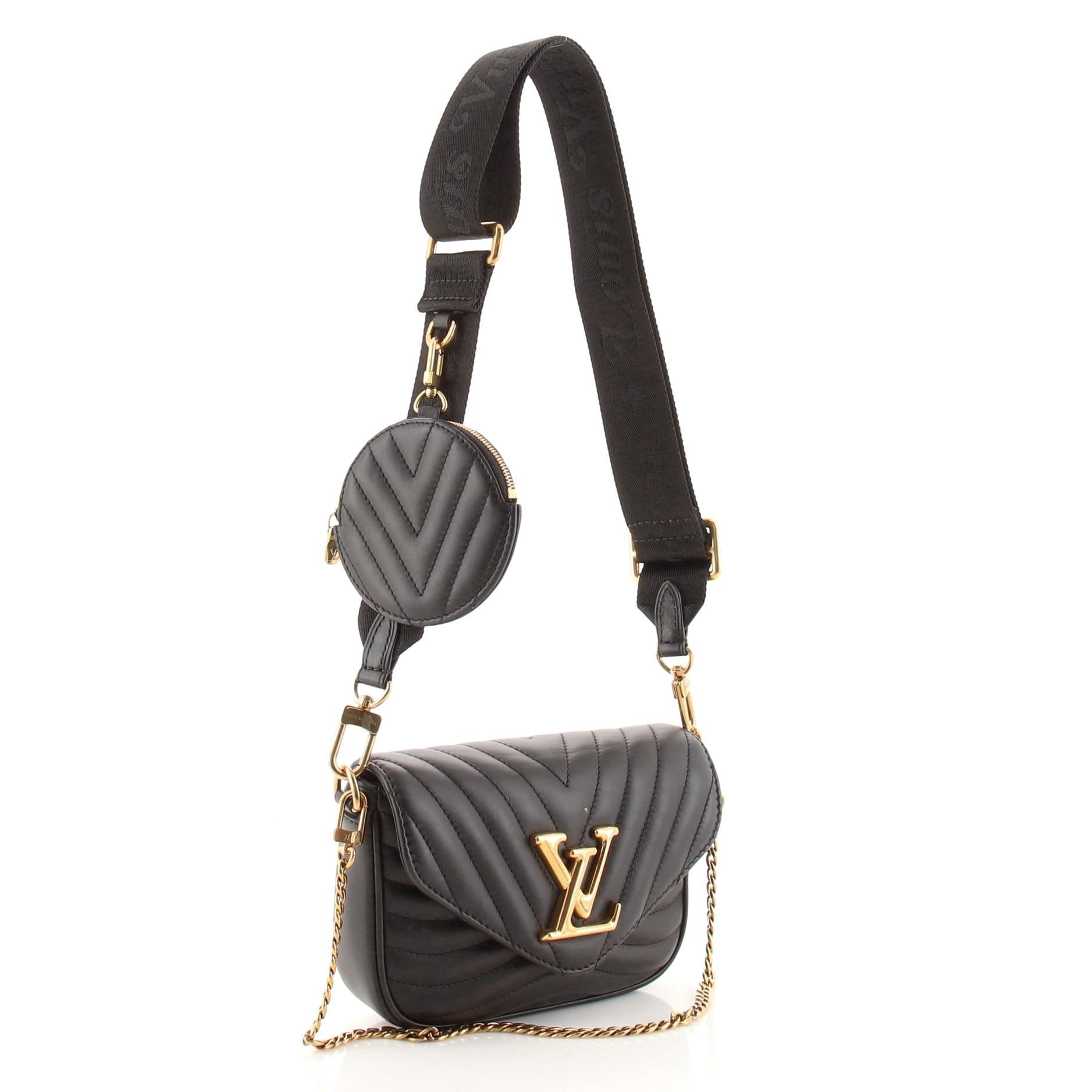Pre-owned Louis Vuitton Multi-pochette New Wave Leather Crossbody Bag In  Beige