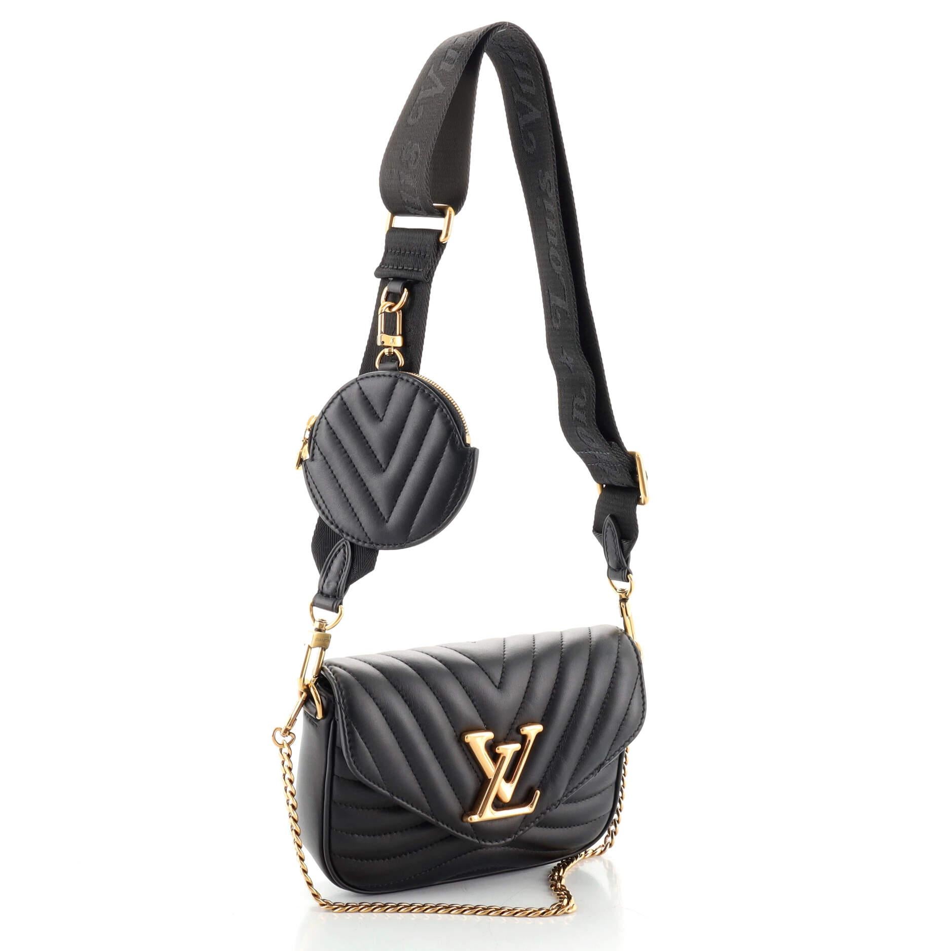 Black Louis Vuitton New Wave Multi Pochette Quilted Leather
