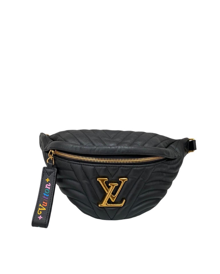 LOUIS VUITTON black leather NEW WAVE BUMBAG Belt Bag at 1stDibs