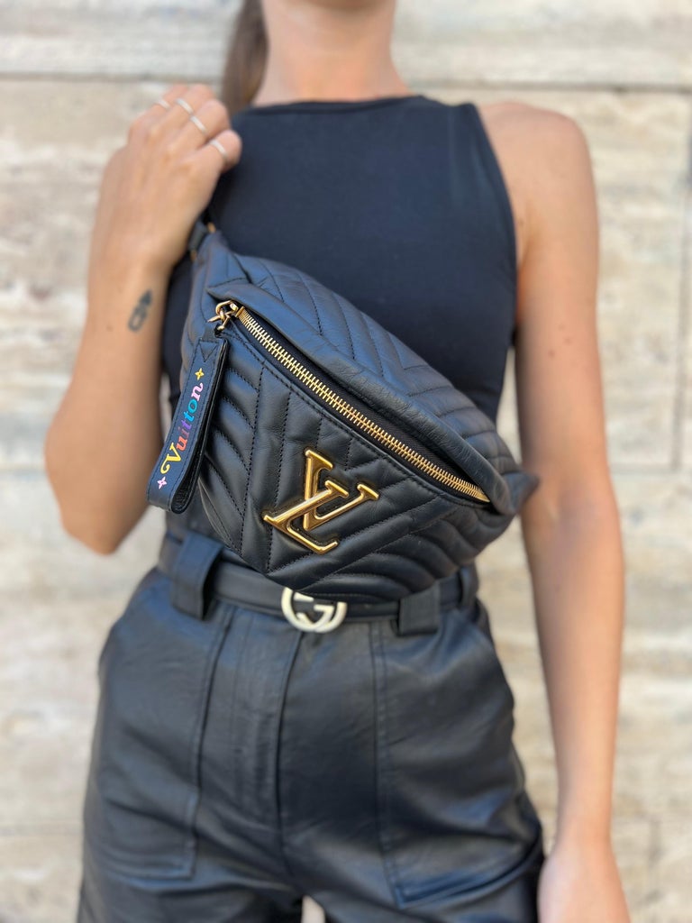LOUIS VUITTON Calfskin Quilted New Wave Bumbag Black | FASHIONPHILE
