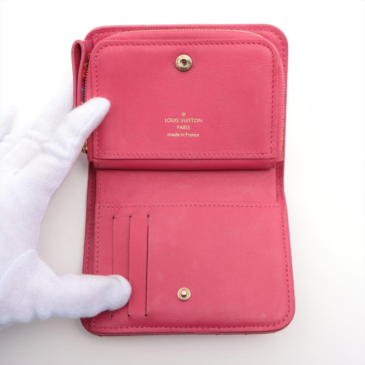 Women's Louis Vuitton New Wave Zipped Compact Wallet Fuchsia For Sale