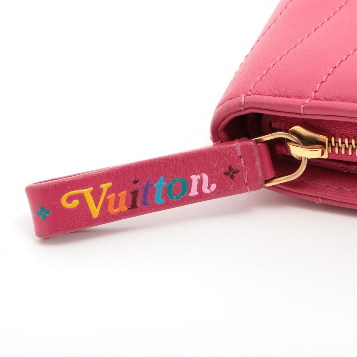 Louis Vuitton New Wave Zipped Compact Wallet Fuchsia For Sale 5