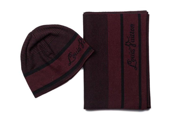 lv beanie and scarf set