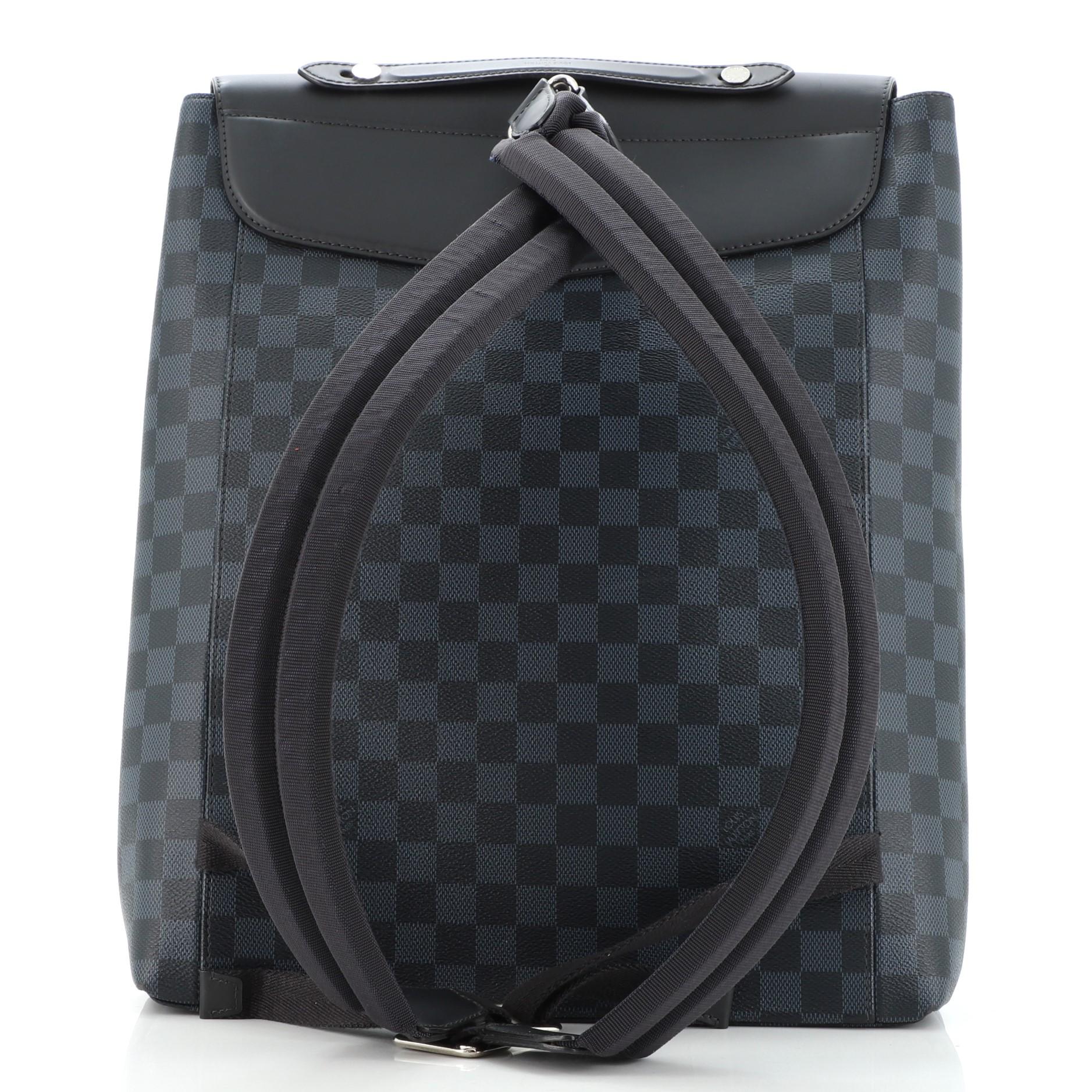 Black Louis Vuitton Newport Backpack Damier Cobalt