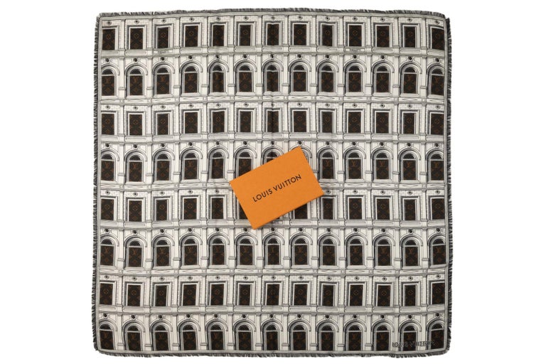 Louis Vuitton X Fornasetti Brown Silk Cameo Square Scarf at 1stDibs