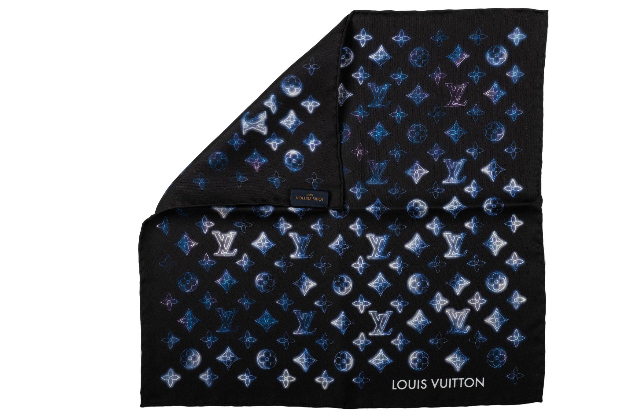 Black Louis Vuitton NIB Watercolor Silk Gavroche