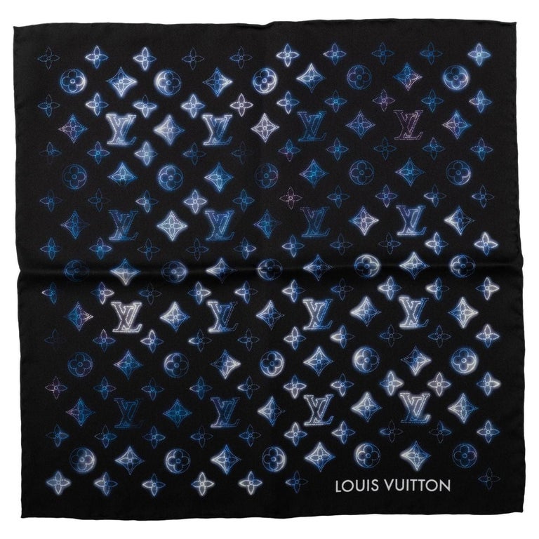 Louis Vuitton Blue Monogram Watercolor Cotton And Silk Bandana Scarf Louis  Vuitton