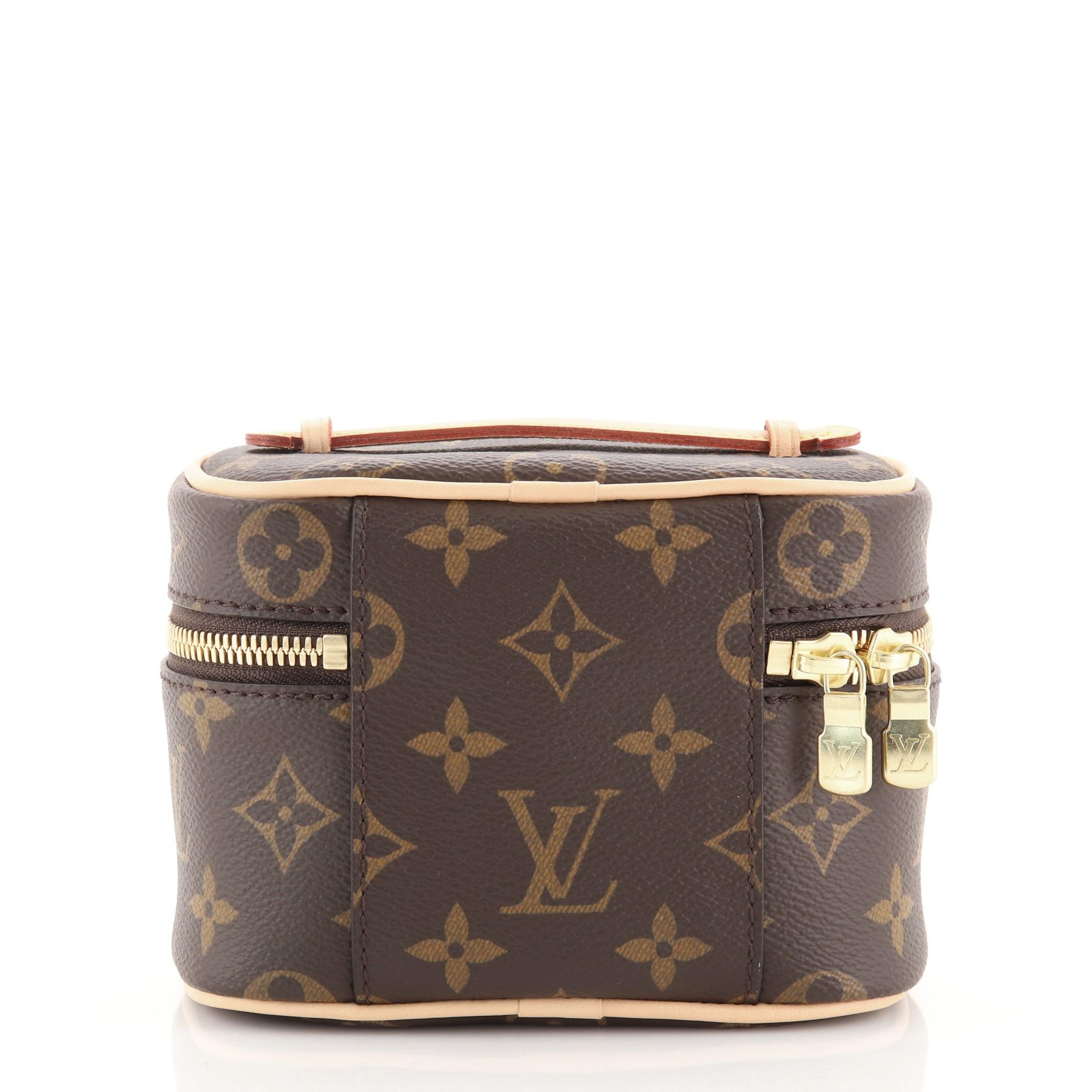 Gris Sac à main Louis Vuitton Nice Vanity Case Monogram Canvas Nano