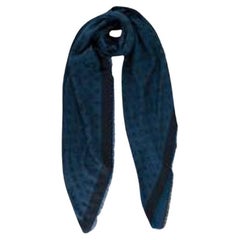 Louis Vuitton Monogram Gradient Scarf Navy Blue Wool