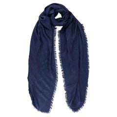 Louis Vuitton Night Blue Silk & Wool Monogram Stole