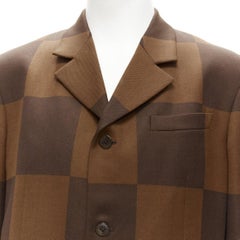 LOUIS VUITTON Nigo 2020 LV2 Runway Giant Damier wool blazer jacket FR52 XL