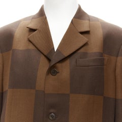 LOUIS VUITTON Nigo 2020 LV2 Runway Giant Damier wool blazer jacket FR52 XL