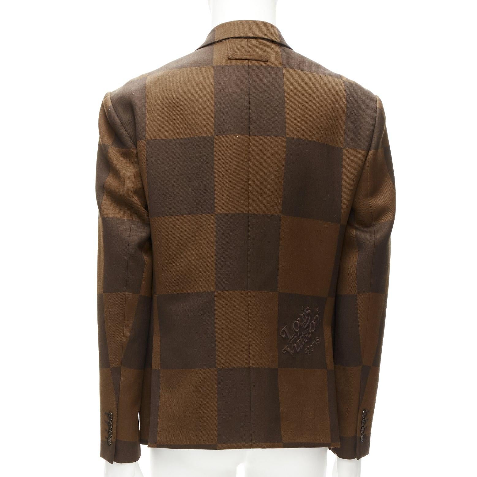 LOUIS VUITTON Nigo 2020 LV2 Runway Giant Damier wool blazer jacket FR52 XL In Good Condition In Hong Kong, NT