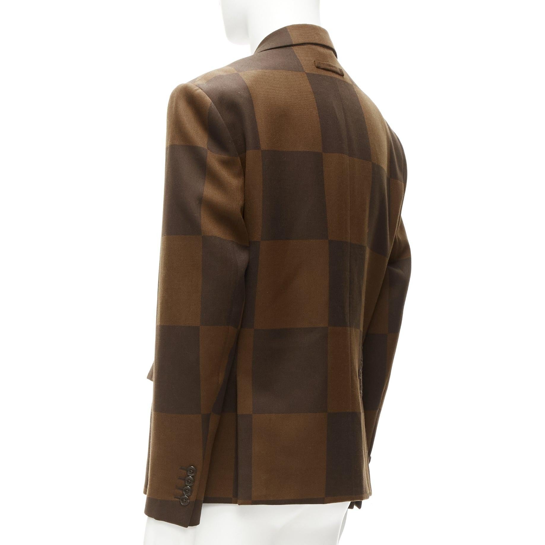 Men's LOUIS VUITTON Nigo 2020 LV2 Runway Giant Damier wool blazer jacket FR52 XL For Sale