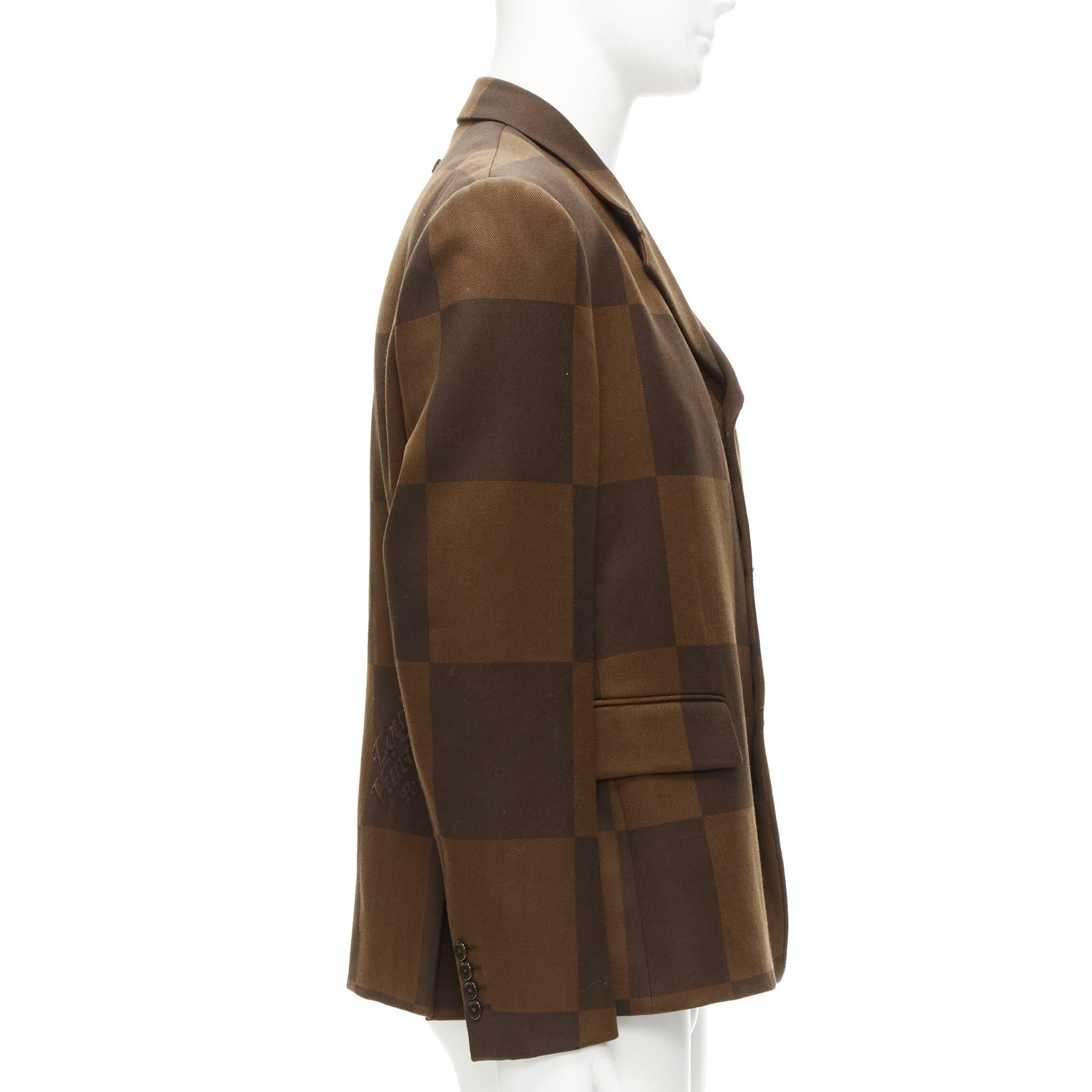LOUIS VUITTON Nigo 2020 LV2 Runway Giant Damier wool blazer jacket FR52 XL 1