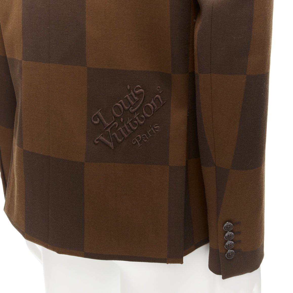 LOUIS VUITTON Nigo 2020 LV2 Runway Giant Damier wool blazer jacket FR52 XL 2
