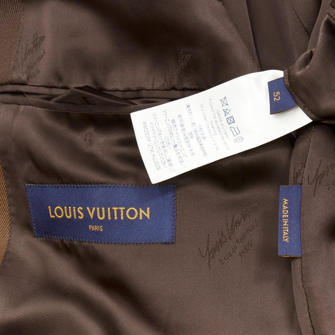 LOUIS VUITTON Nigo 2020 LV2 Runway Giant Damier wool blazer jacket FR52 XL For Sale 3