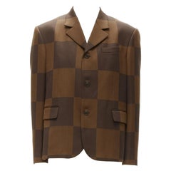 LOUIS VUITTON Nigo 2020 LV2 Runway Giant Damier wool blazer jacket FR52 XL