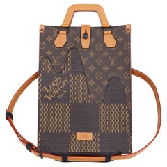 Louis Vuitton Nigo Damier Ebene Giant Wave Sac Plat Tote Crossbody Bag Marrone