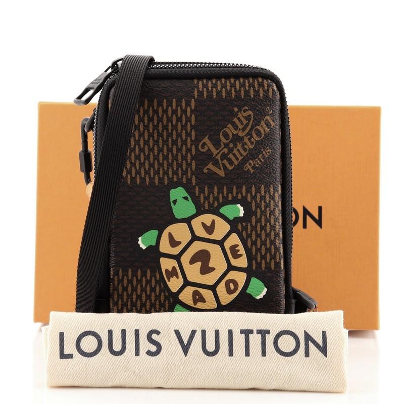 Louis Vuitton Nigo Double Phone Pouch Limited Edition Printed Giant Damier  at 1stDibs