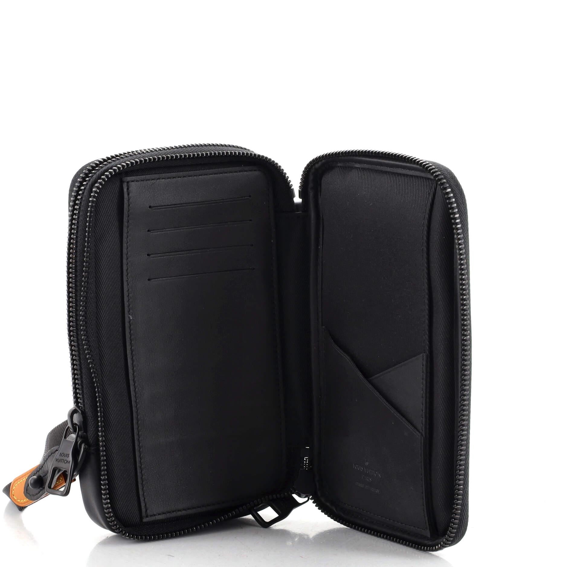Black Louis Vuitton Nigo Double Phone Pouch Limited Edition Printed Giant Damier
