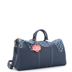 Louis Vuitton Nigo Keepall Bandouliere Bag Monogram Denim and Taurillon Leather