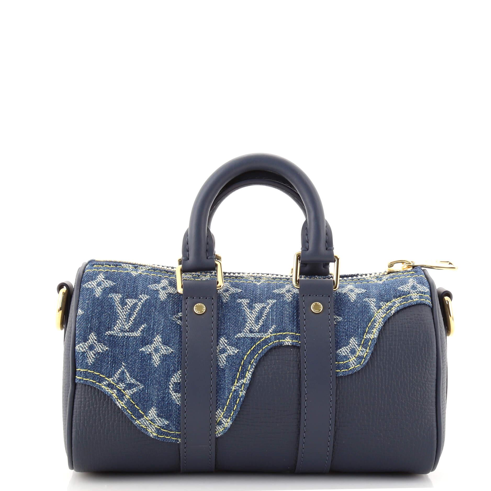Louis Vuitton Nigo Keepall - Sac Bandoulière Monogramme en denim et cuir Taurillon Bon état à NY, NY