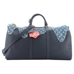 Louis Vuitton Nigo Keepall Bandouliere Bag Monogram Denim and Taurillon Leather 