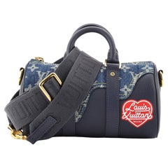 Louis Vuitton Nigo Keepall Bandouliere Bag Monogram Denim and Taurillon Leather