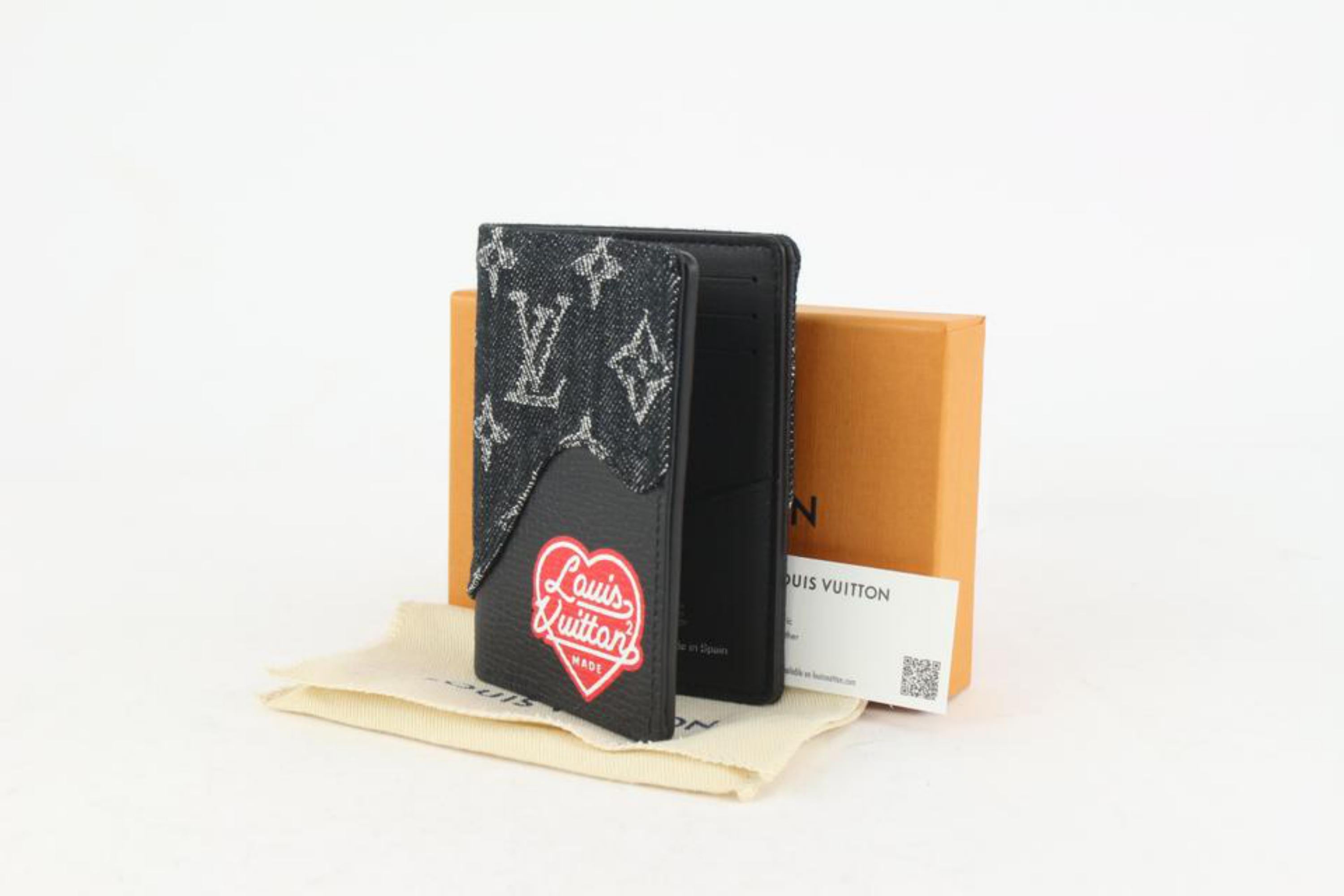 Louis Vuitton Louis Vuitton Nigo LV Made Black Monogramm Denim Tasche Organizer Card Wallet 111 5