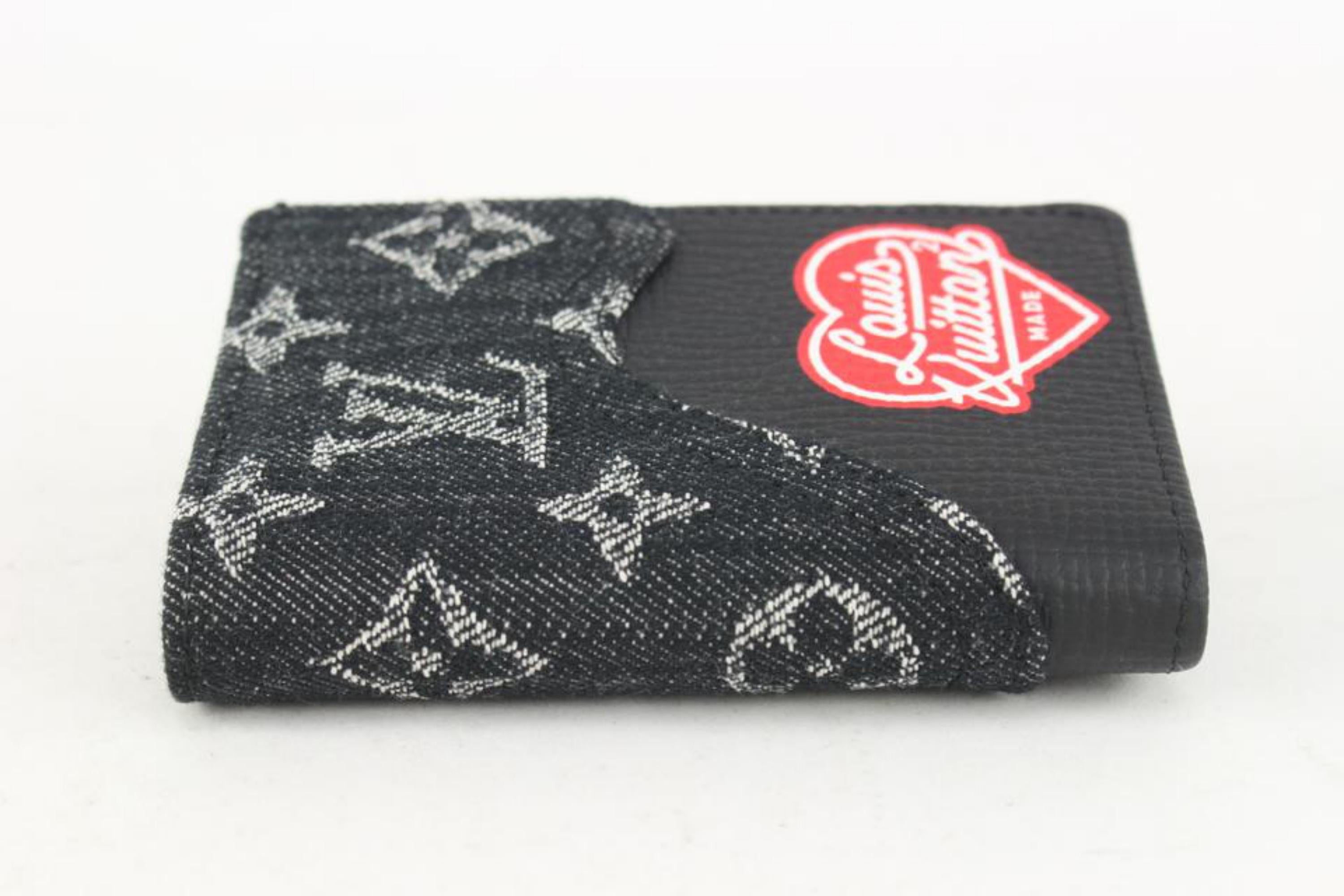 Louis Vuitton Louis Vuitton Nigo LV Made Black Monogramm Denim Tasche Organizer Card Wallet 111 Damen