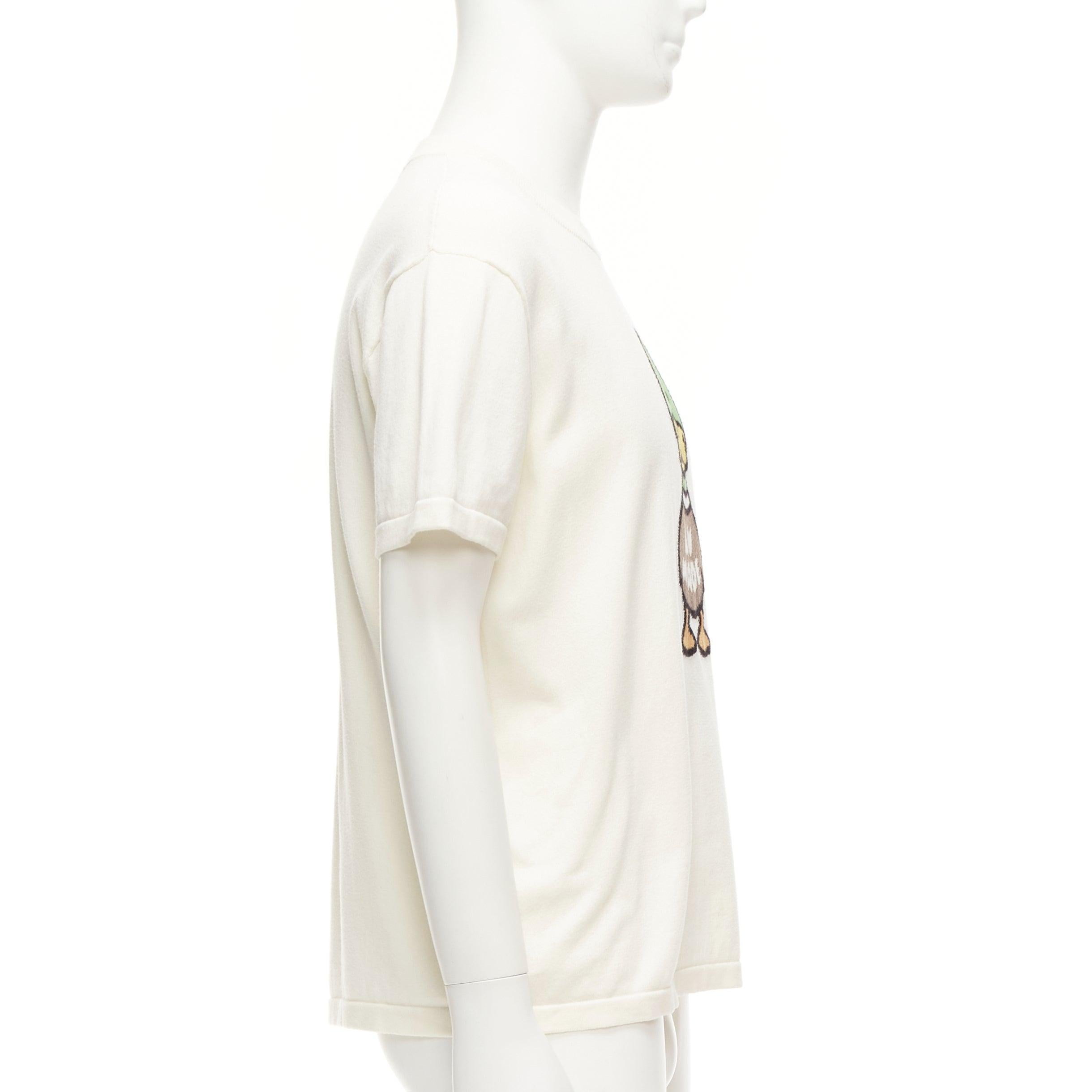 LOUIS VUITTON Top en maille jacquard intarsia LV Made Duck cream S Bon état - En vente à Hong Kong, NT