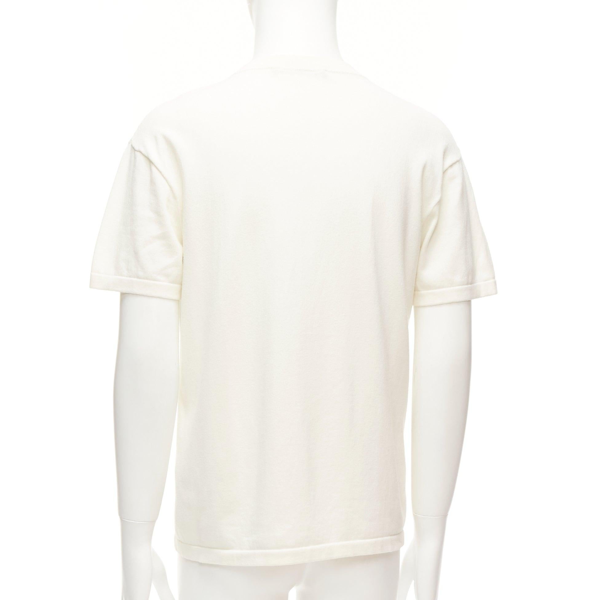 LOUIS VUITTON Top en maille jacquard intarsia LV Made Duck cream S Pour hommes en vente