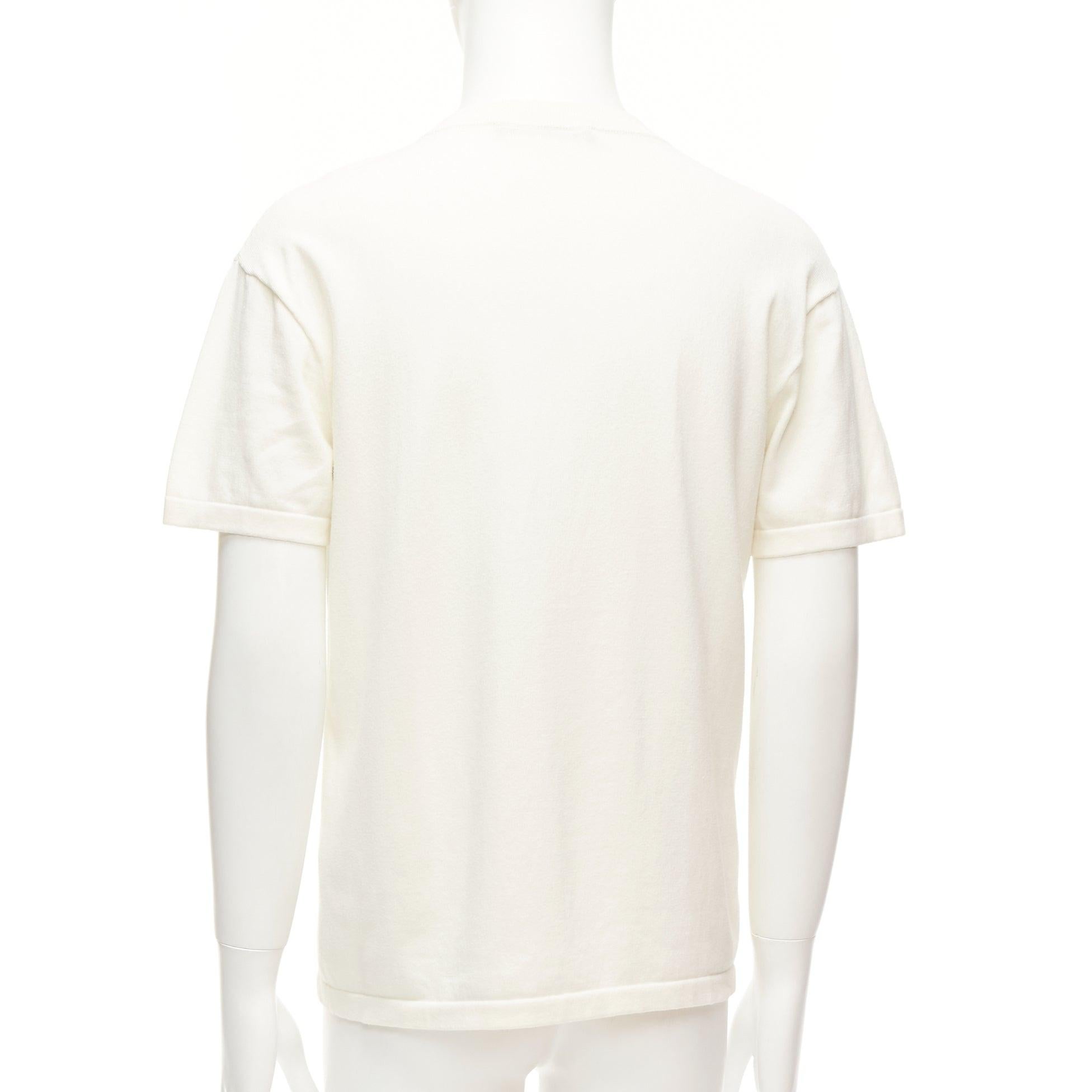 LOUIS VUITTON Nigo LV Made Duck cream intarsia jacquard knit top S For Sale 1