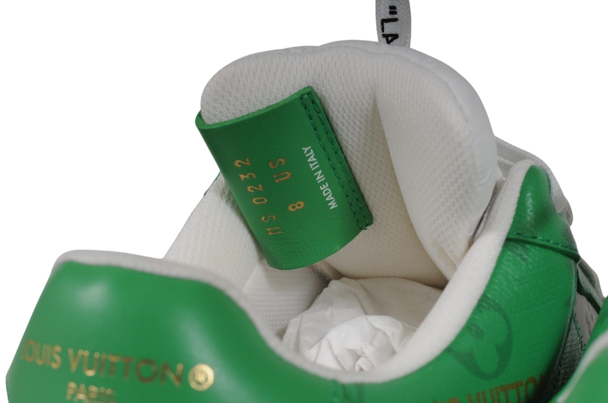 Louis Vuitton Nike Air Force 1 Talla US 8 Verde Blanco Cuero Lv Monograma Low Top en venta 8