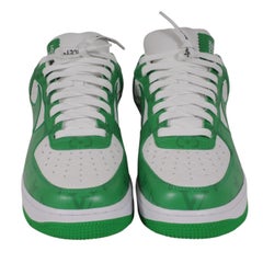 Louis Vuitton Nike Air Force 1 Size US 8 Green White Leather Lv Monogram Low Top