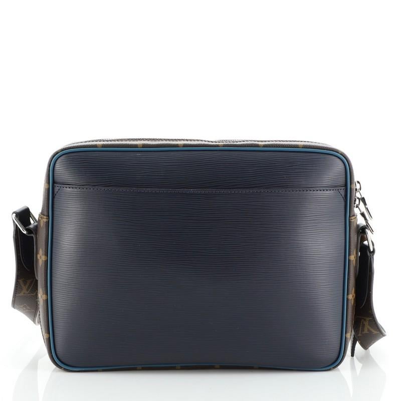 Black Louis Vuitton Nil Slim Messenger Bag Epi Leather with Monogram Canvas PM