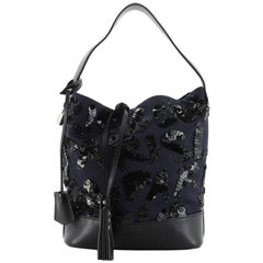 Louis Vuitton Navy Sequin Spotlight NN14 Bucket Bag with Pouch